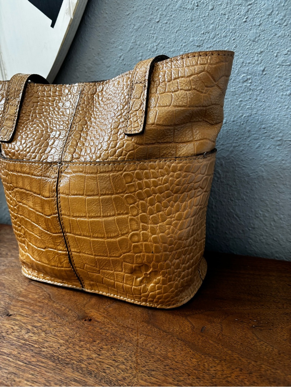 Patricia Nash Anniversary Croc Embossed Small Shop Tote - Picture 3 of 13